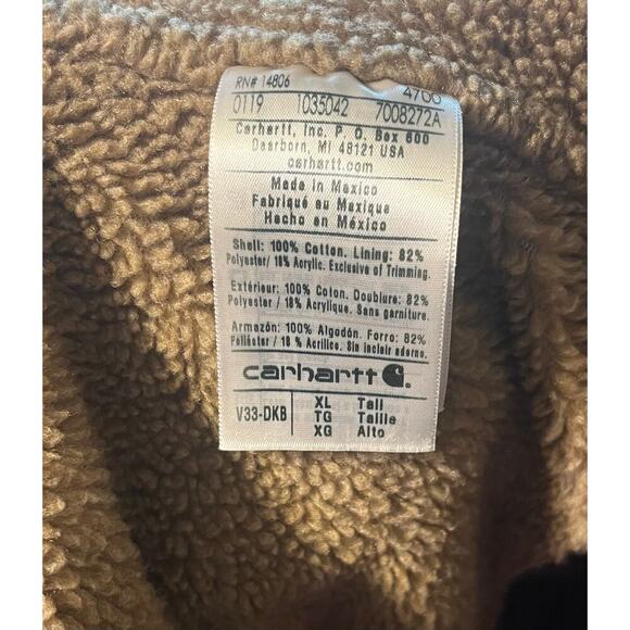 Carhartt V33-DKB Travis Scott Sherpa-Lined Full Zip Canvas Vest XL Tall - Picture 9 of 11